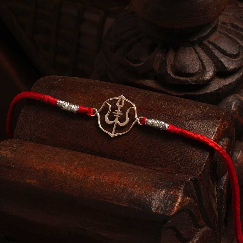 Shiva Trisul 925 Silver Rakhi
