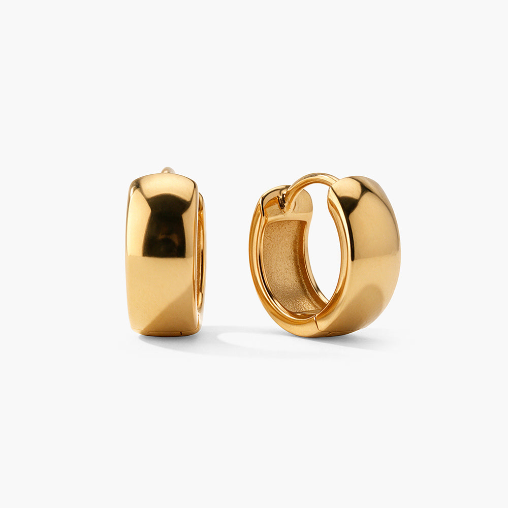 Monolith Rounded 925 Sterling Silver Huggie Earrings