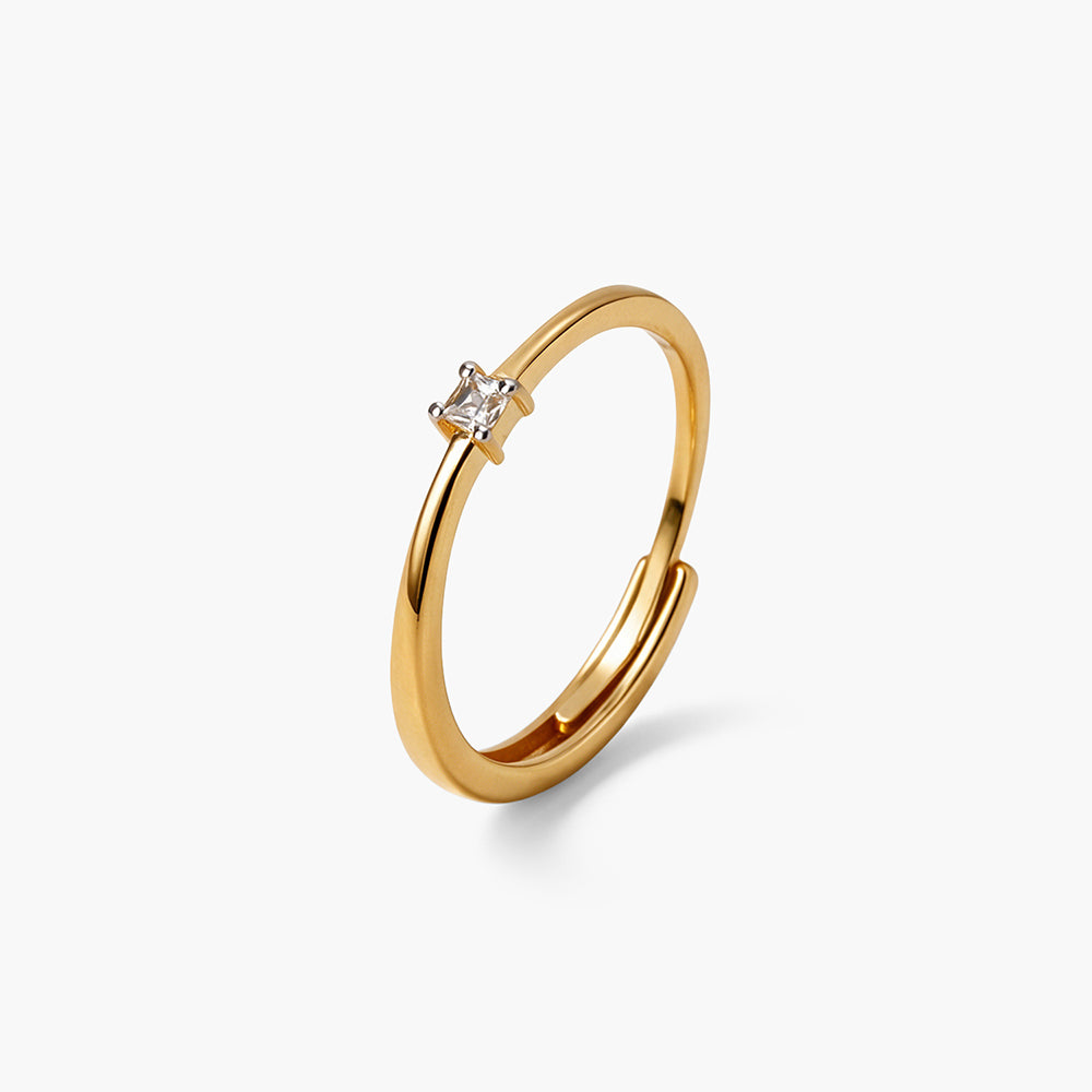 Solace Square Solitaire 925 Sterling Silver Ring