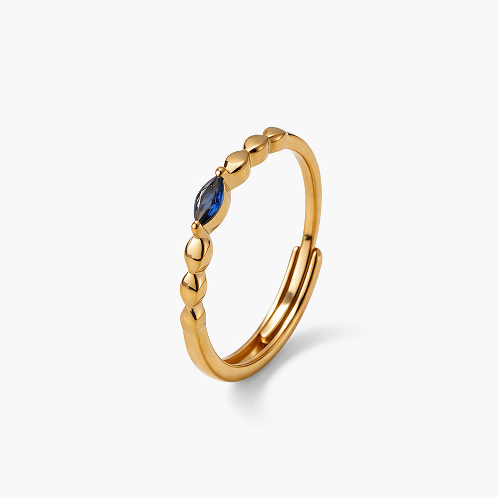 Azure Beadline Accent 925 Sterling Silver Ring