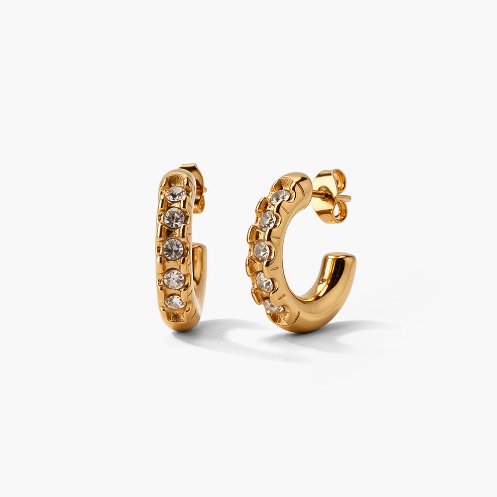 Brilliant Crystal Hoop Earrings