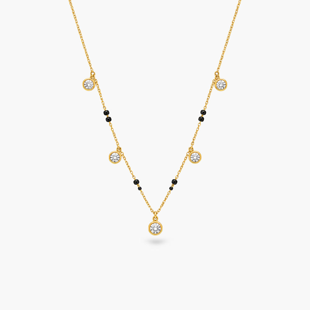 Crystal Dot 925 Sterling Silver Mangalsutra
