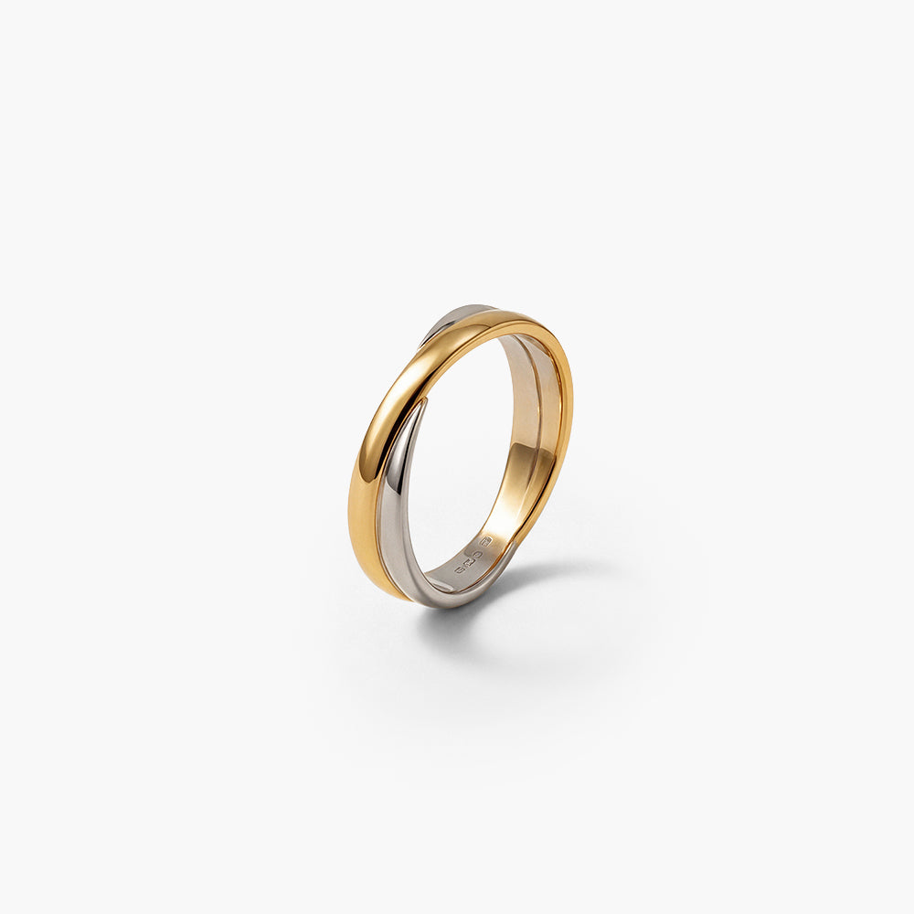 Duet Classic Two-Tone 925 Sterling Silver Band