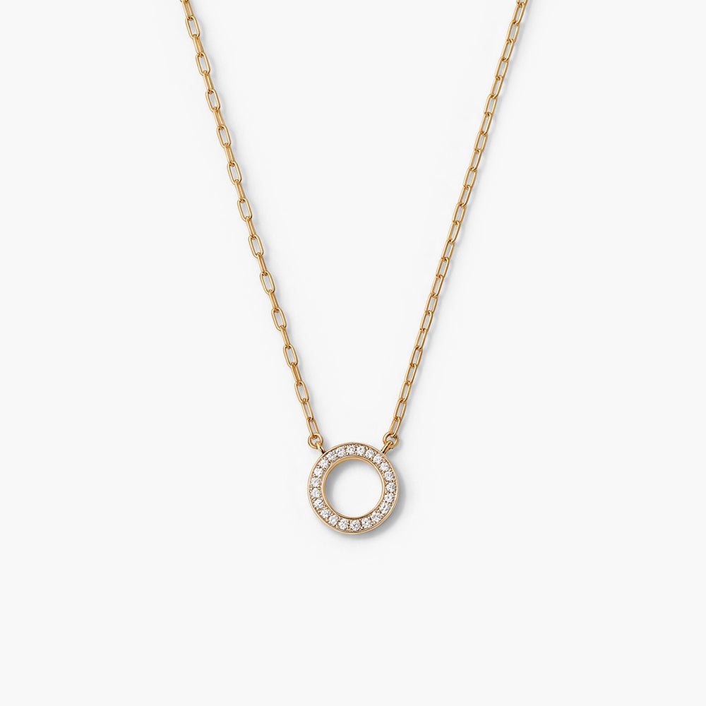 Crystal Halo 925 Sterling Silver Necklace