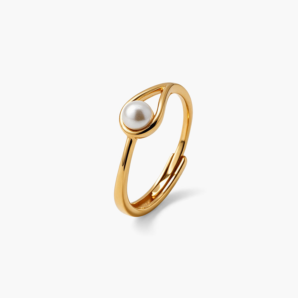 Lustre Pearl Bypass 925 Sterling Silver Ring