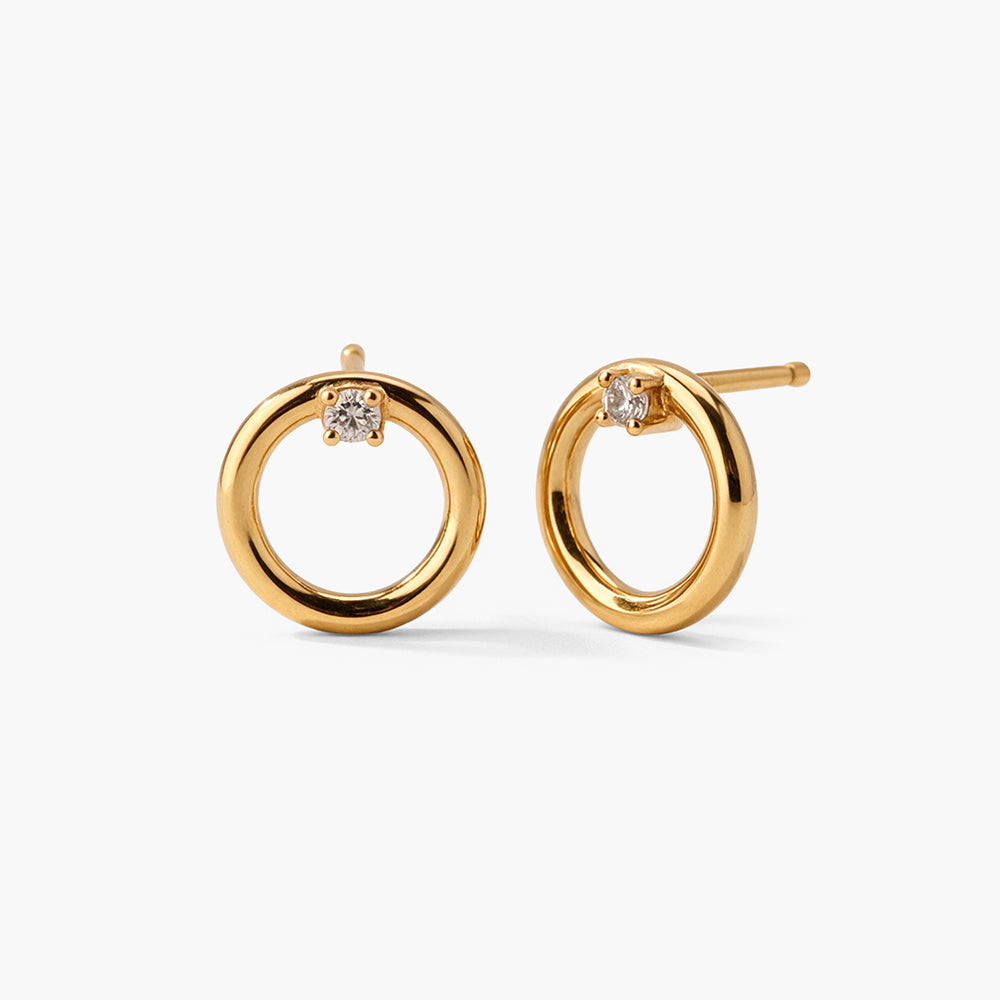 Orbit Knot Circle 925 Sterling Silver Studs