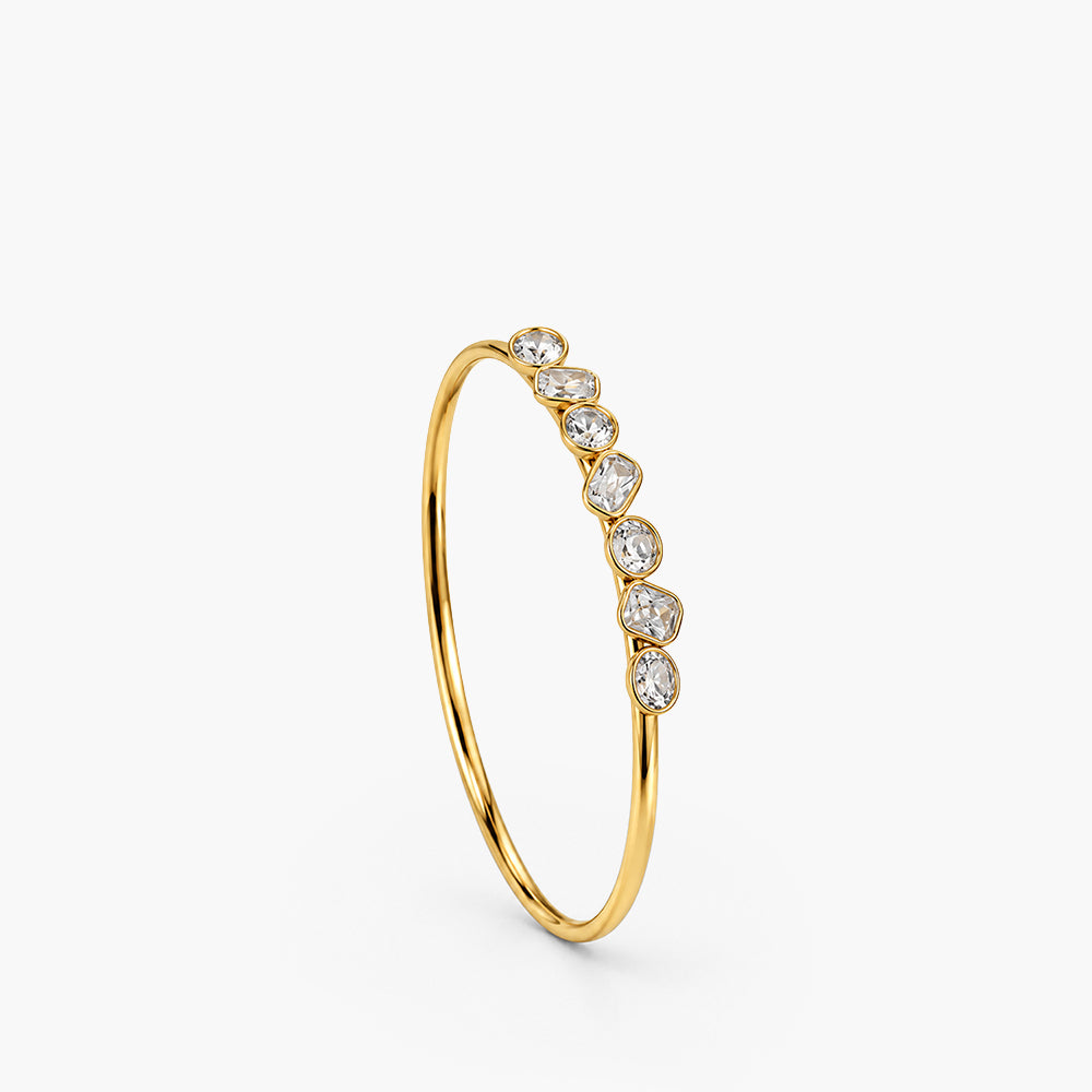 Contemporary Crystal Bangle Bracelet