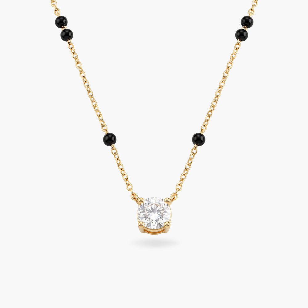 Round Solitaire 925 Sterling Silver Mangalsutra