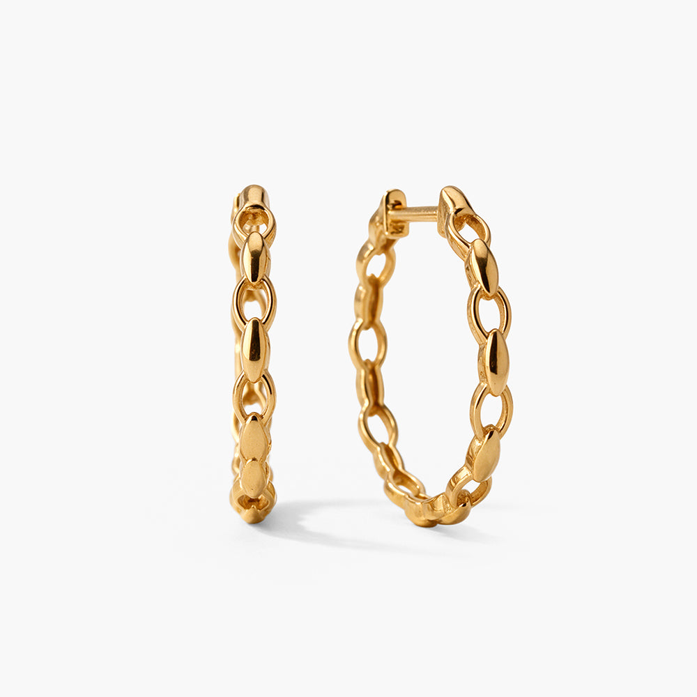 Chainlink 925 Sterling Silver Hoop Earrings