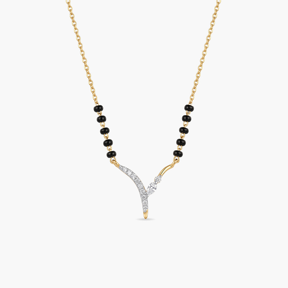Crystal Curve 925 Sterling Silver Mangalsutra