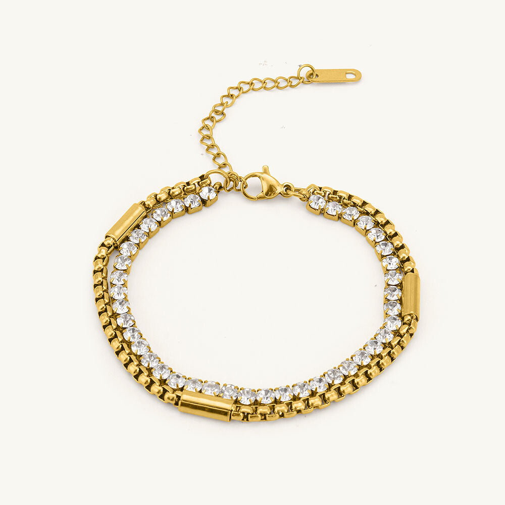 Golden Glamour Layered Bracelet