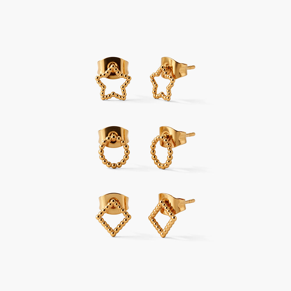 Artful Star Minimal Stud Earring Set