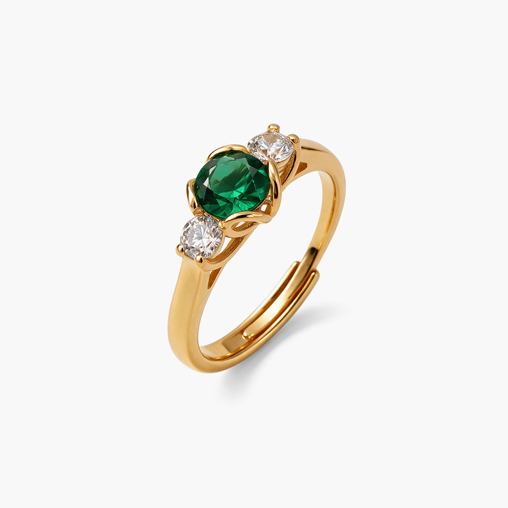 Verdant Green Centerstone 925 Sterling Silver Ring