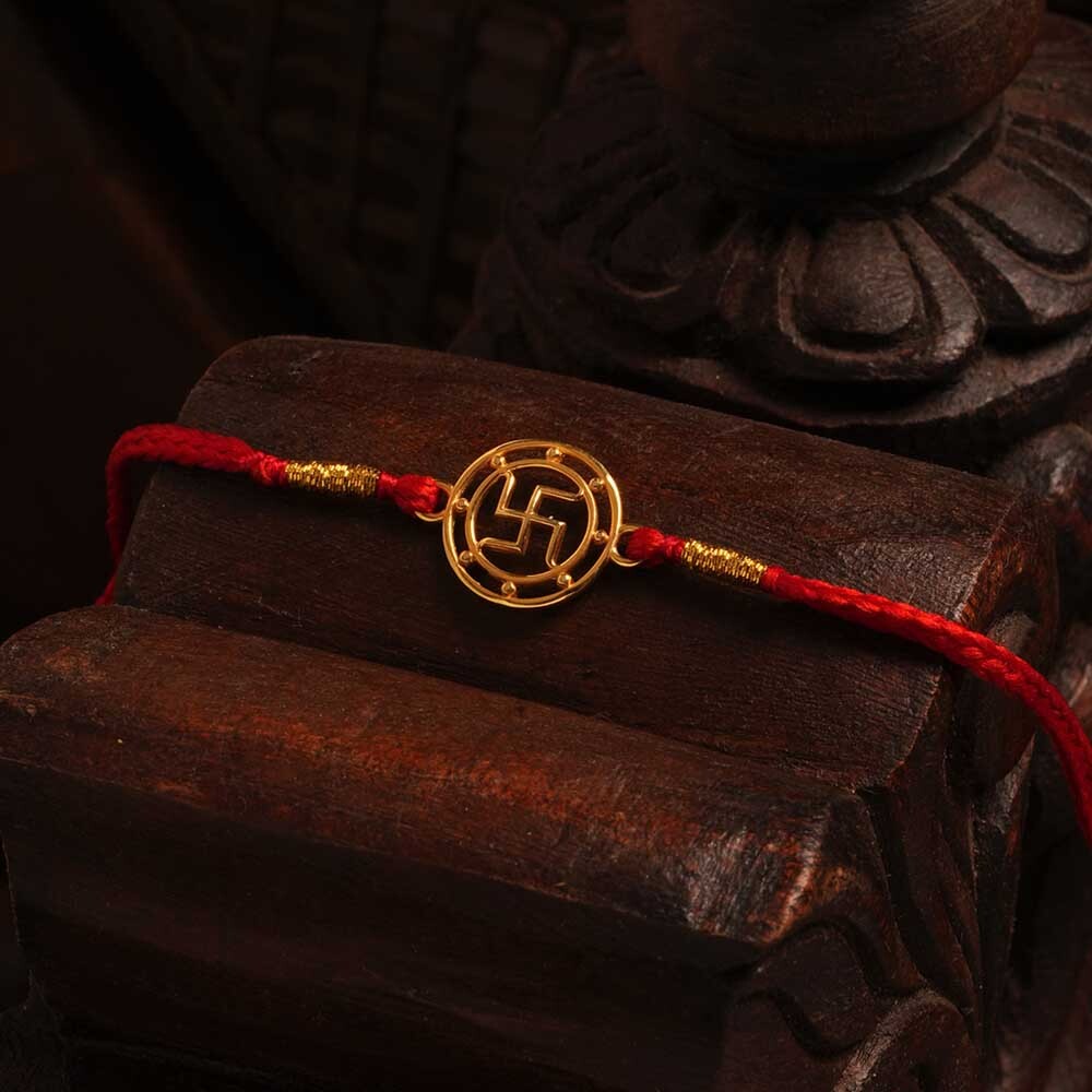 Golden Swagstik 925 Silver Rakhi