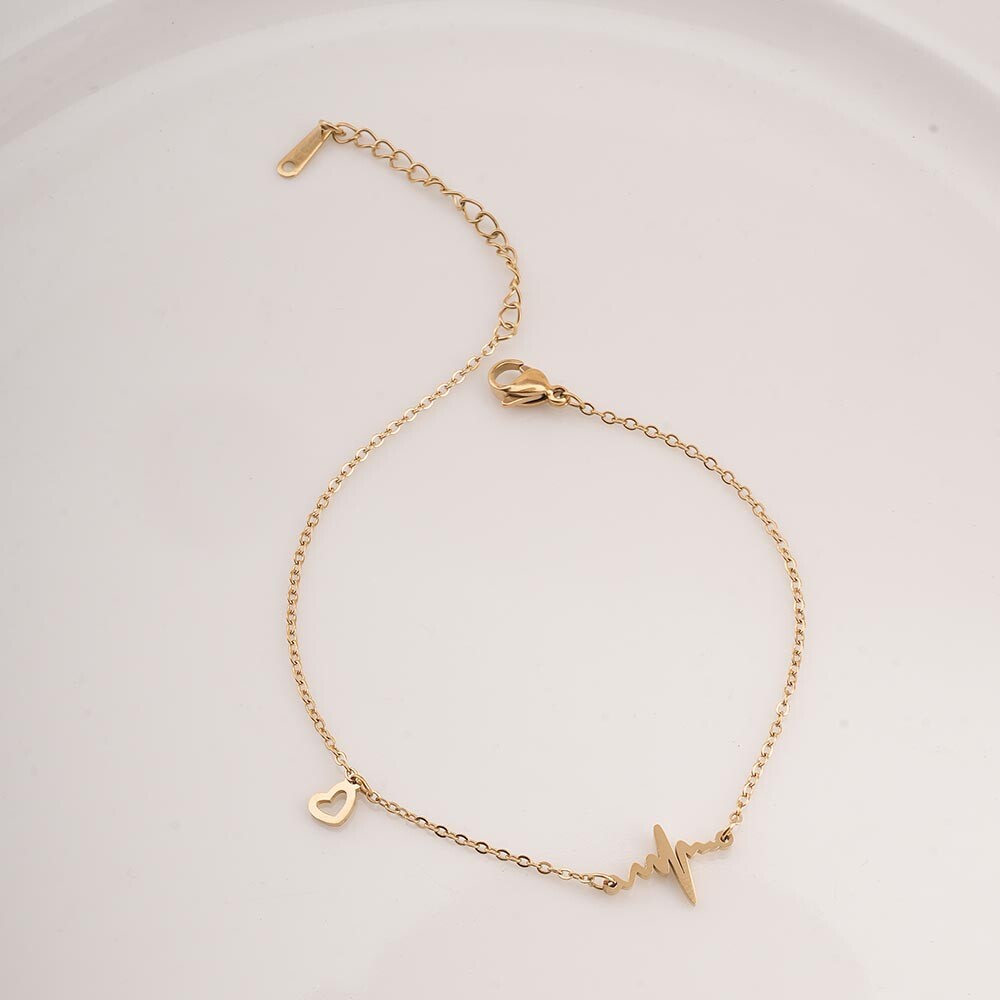 Heartbeat Harmony Gold Anklet