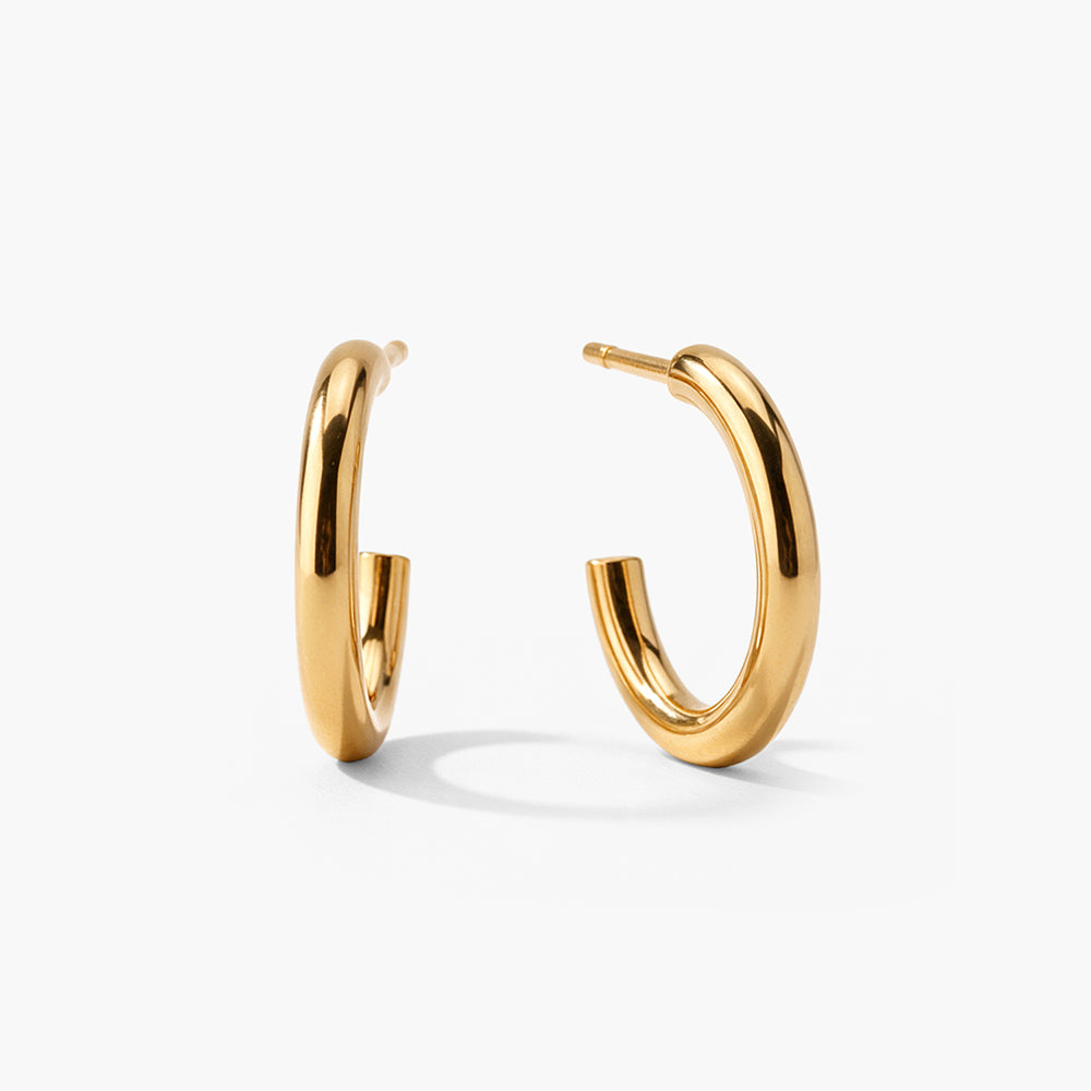 Open Arc Mini 925 Sterling Silver Hoop Earrings