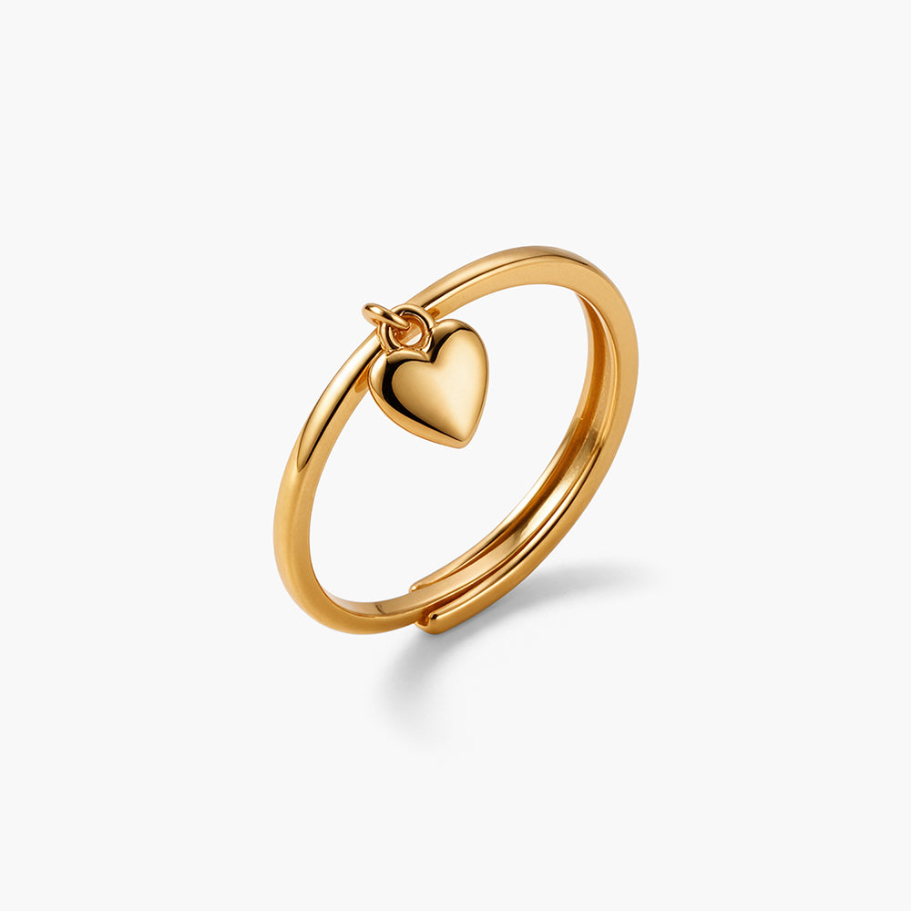 Petit Heart Charm 925 Sterling Silver Ring