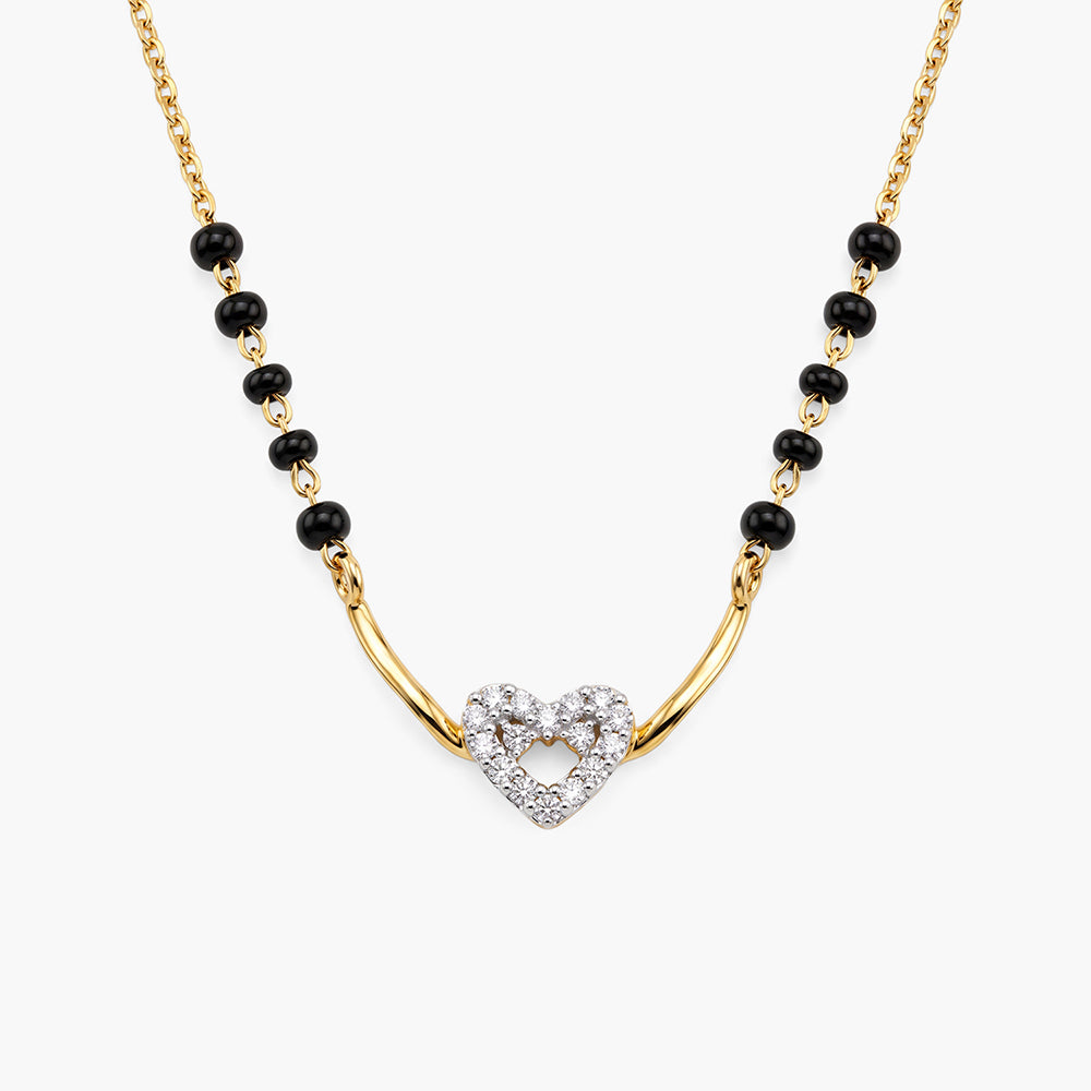 Crystal Heart 925 Sterling Silver Mangalsutra