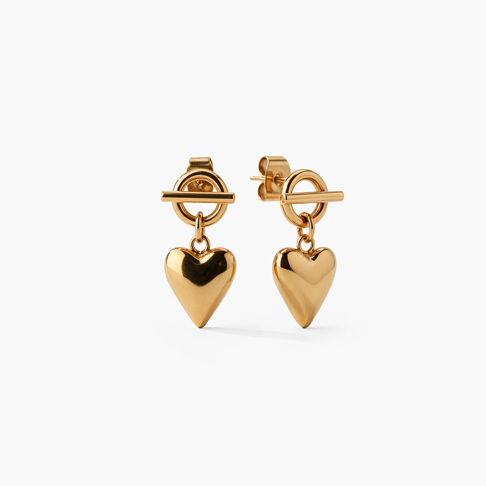 Charming Heart Geometric Drop Earrings