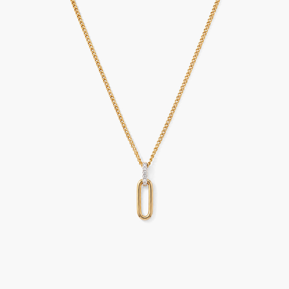 Linkline Paperclip 925 Sterling Silver Pendant Necklace
