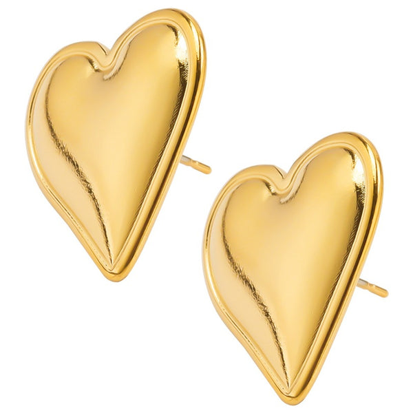 Minimal Heart Stud Earrings