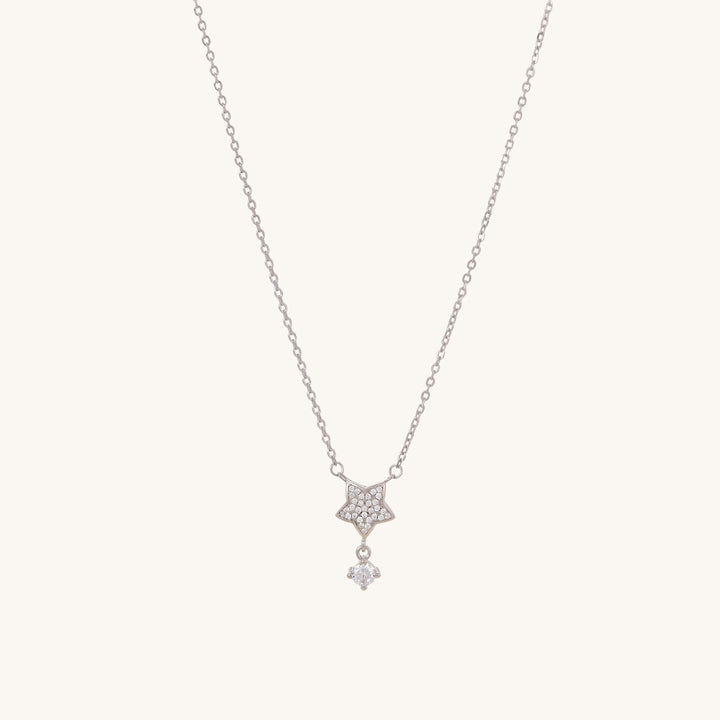 Shop Star With Dangling Solitaire Necklace- 925 Silver Palmonas-2