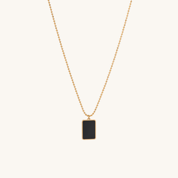 Shop Black Onyx Necklace- 18k Gold Plated Palmonas-2