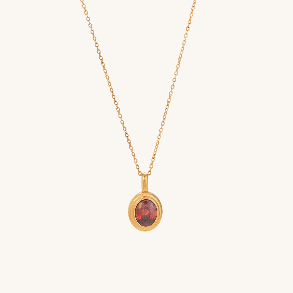 Red Emerald Oval Pendant - view 3