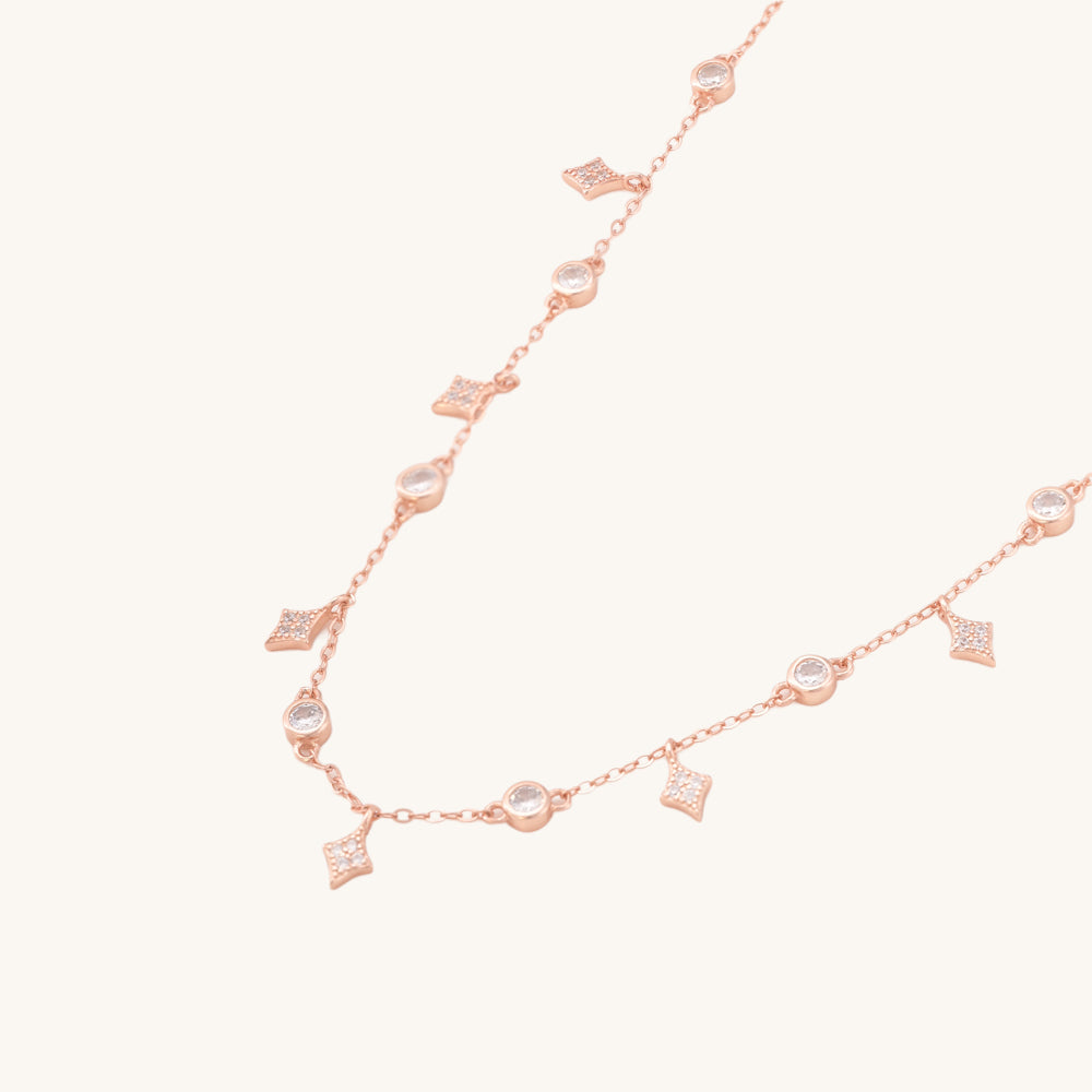 Diamond Affair Necklace- 18k Rose Gold Vermeil - view 3