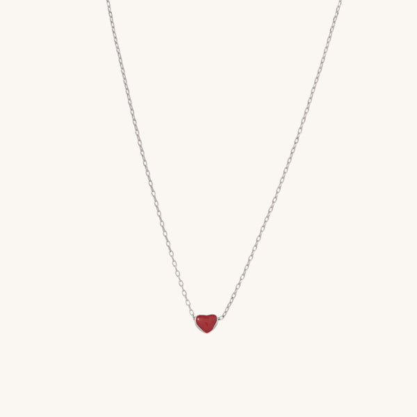 Red Heart Necklace- 925 Silver - Image 1