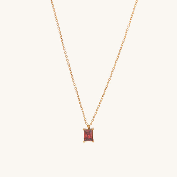 Shop Ruby Red Stone Necklace- 18k Gold Plated Palmonas-7