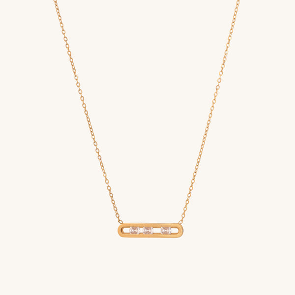 Shop Stones Bar Necklace- 18k Gold Plated Palmonas-2