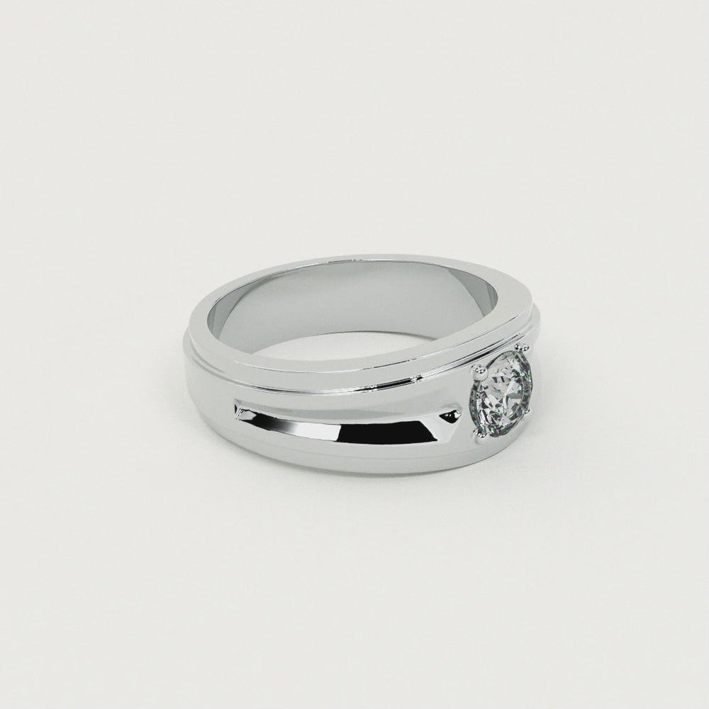 Timeless Single Stone Men's Ring- 925 Silver – PALMONAS