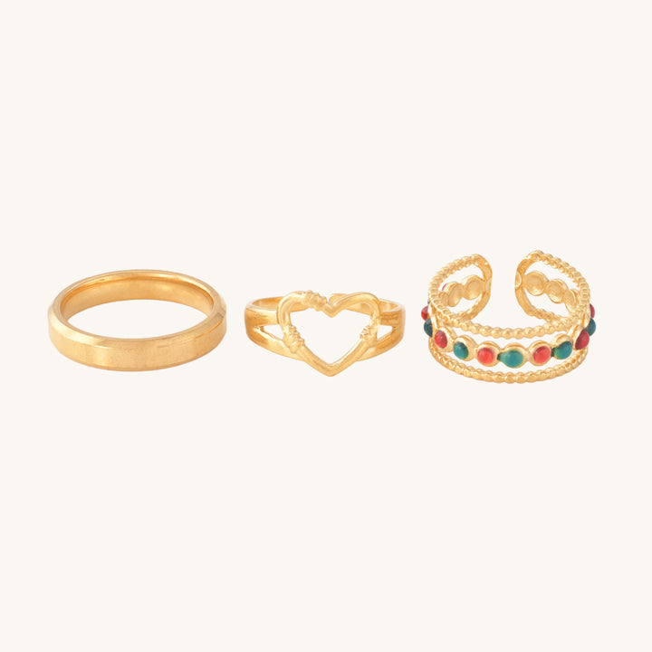 Shop Heart Enamel Ring Set Palmonas-3