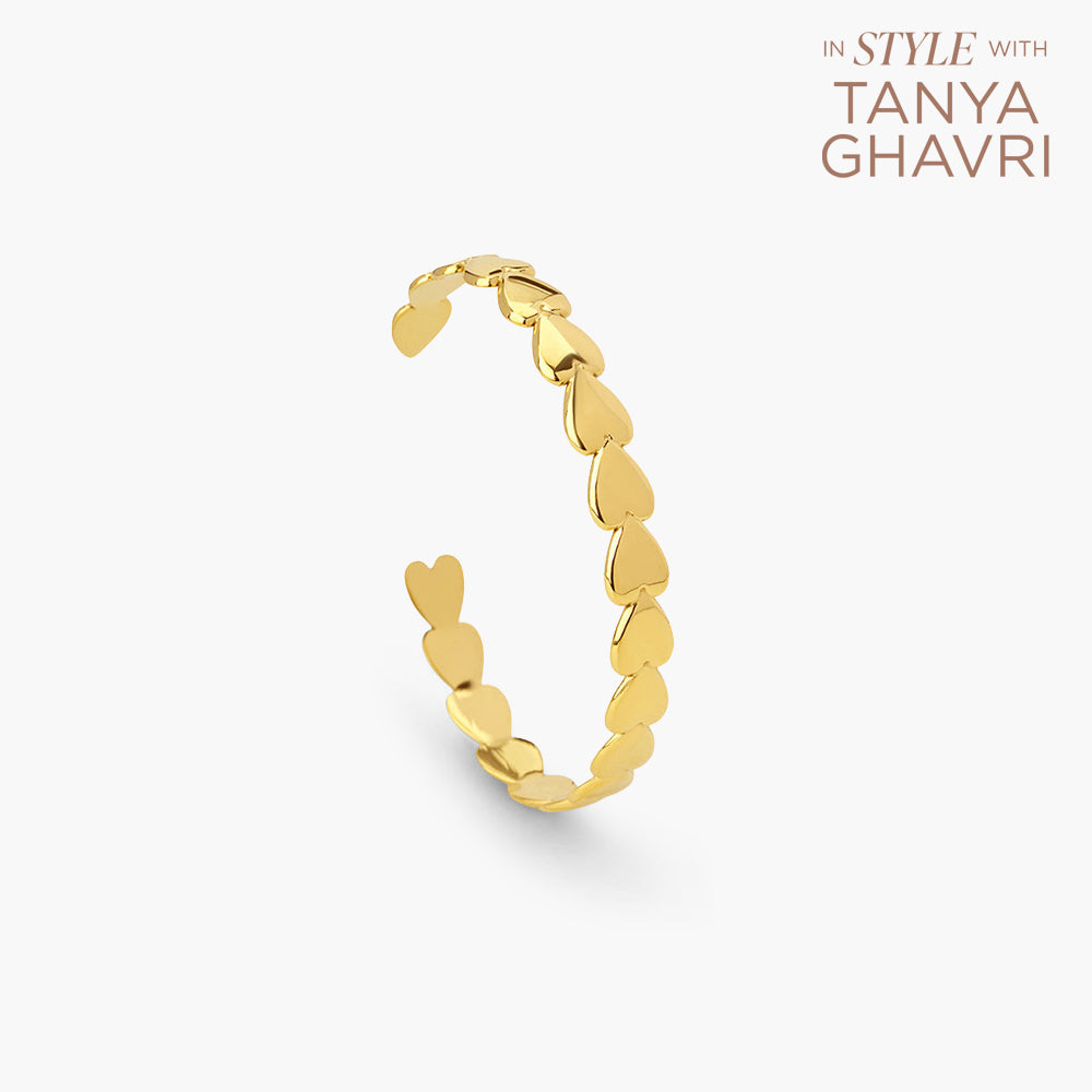 Golden Heart Cuff Bracelet
