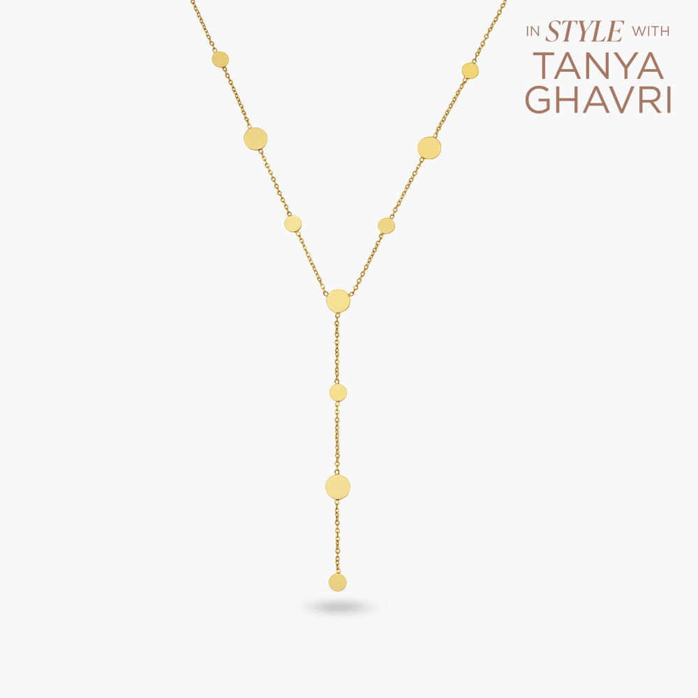 Flat Coins Lariat Necklace