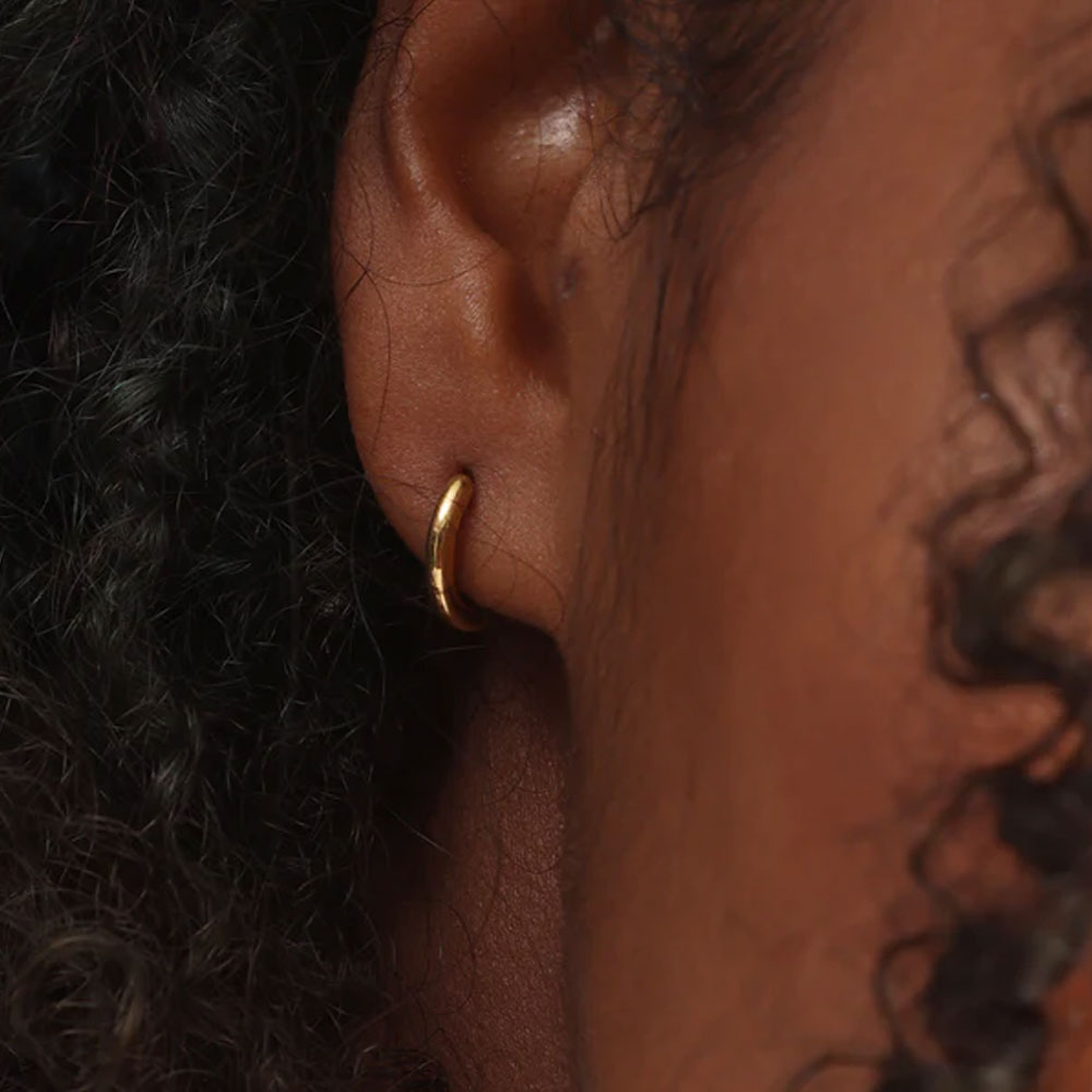 Round Huggie Hoop Earrings