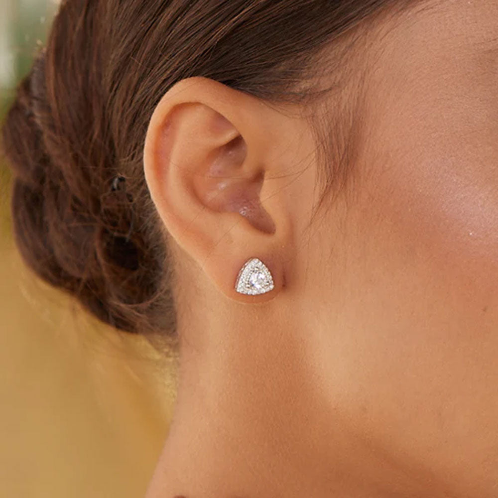 Trillion Beauty Stud Earrings- 925 Silver from Palmonas
