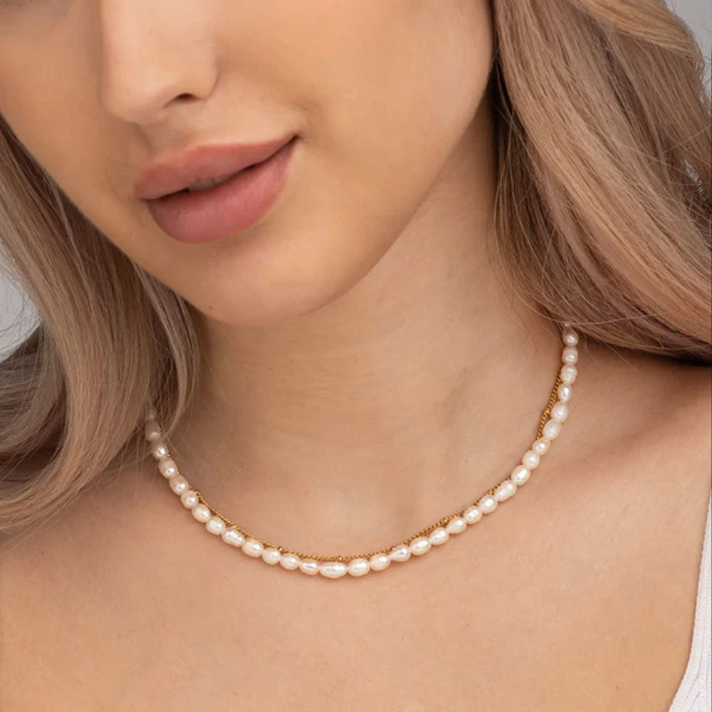 White Pearl Necklace for Woman & Girls