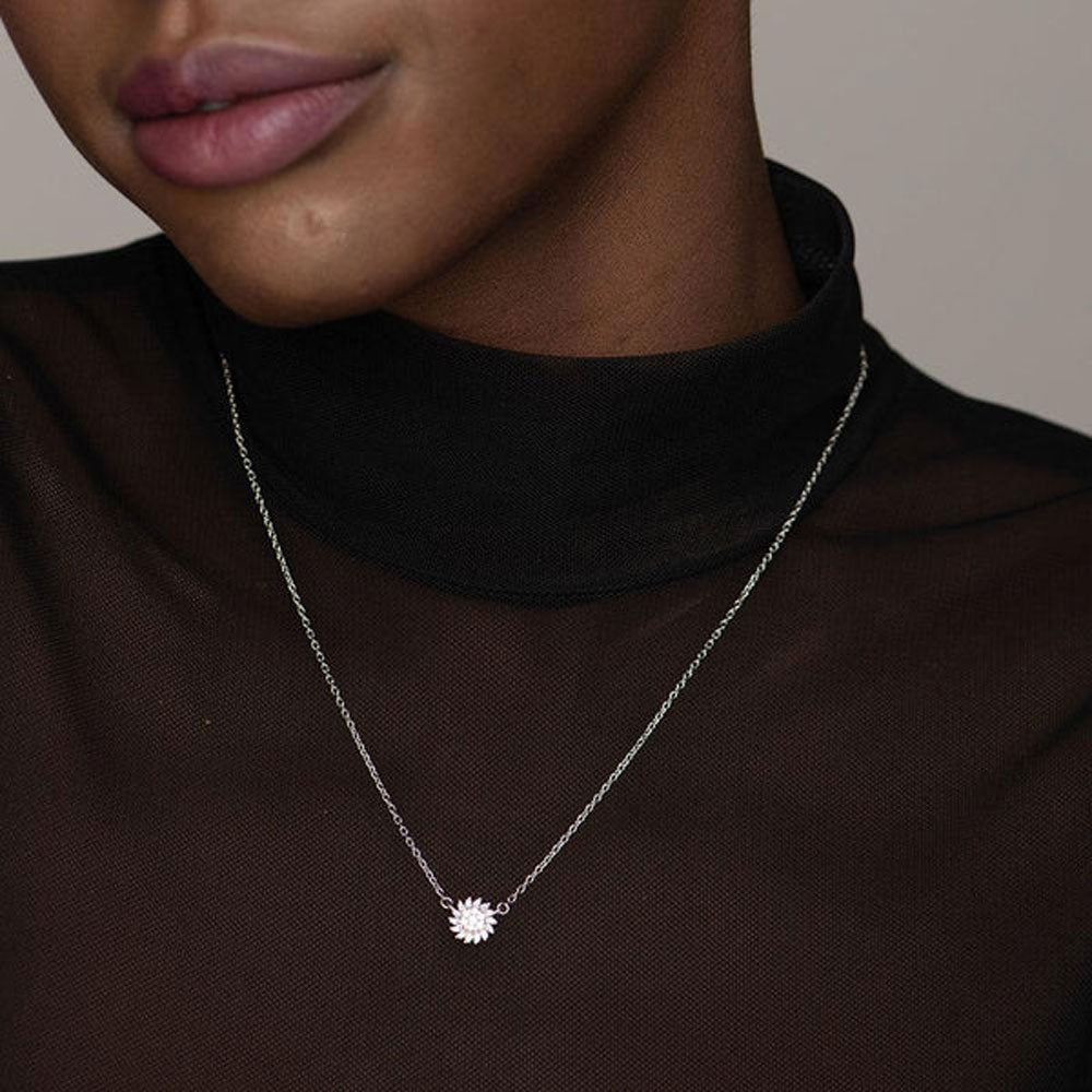 Blooming Flower Necklace- 925 Silver - view 2