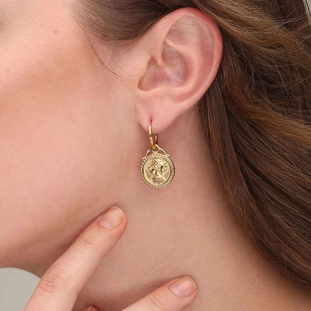 Penny Elizabeth Drop Hoop Earrings