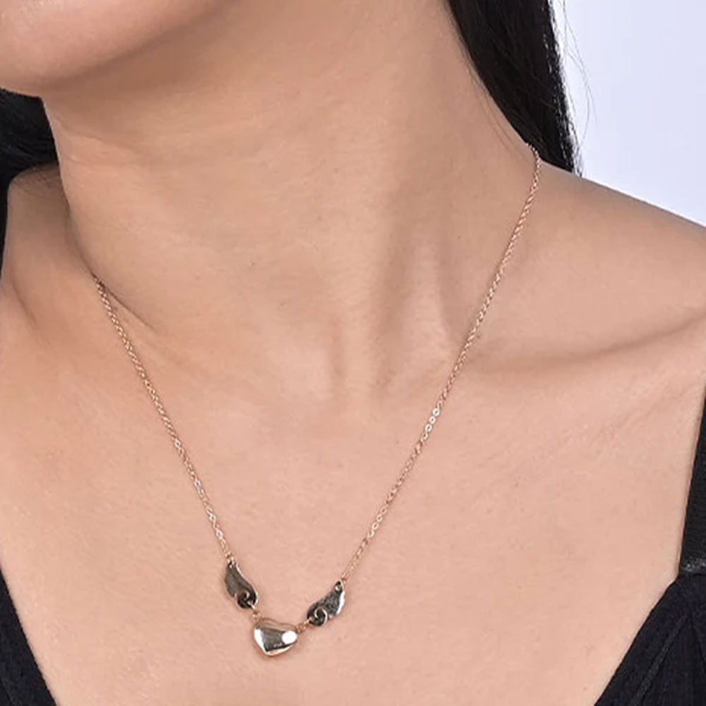 Love Heart Angel Necklace | 18k Rose Gold Plated