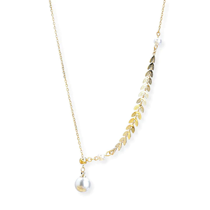 Shop Pearl Fishtail Arrow Chain Necklace | 18k Gold Plated Palmonas-5