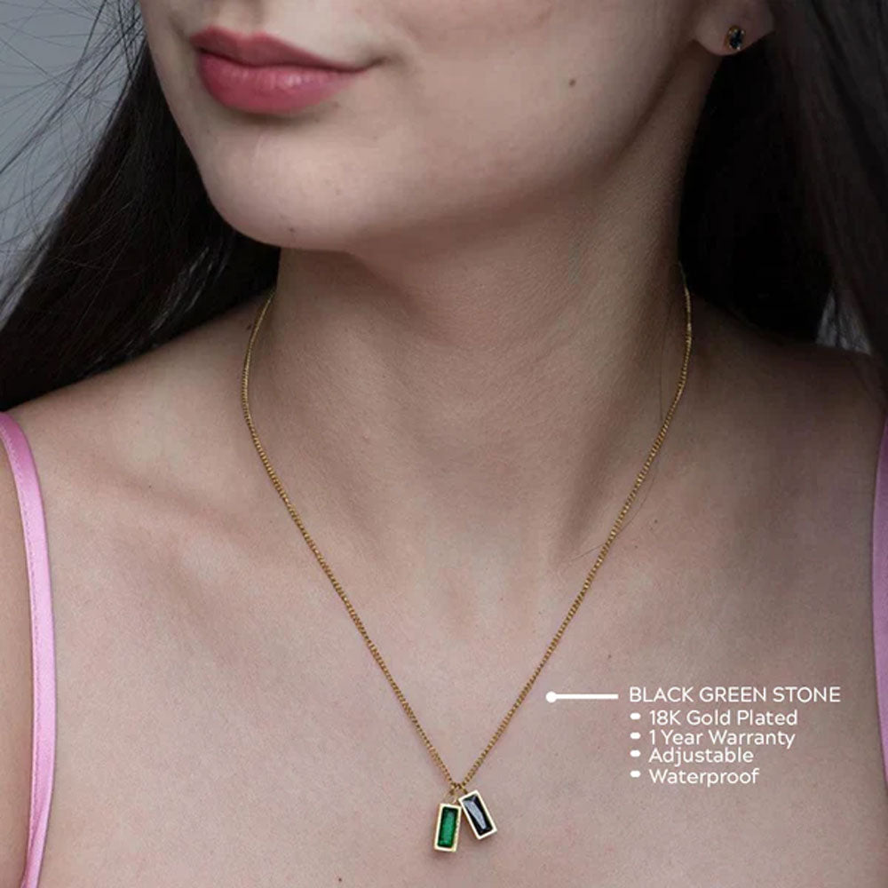 Multi Layered Bottle Green Gemstone Beaded Necklace | Gemzlane