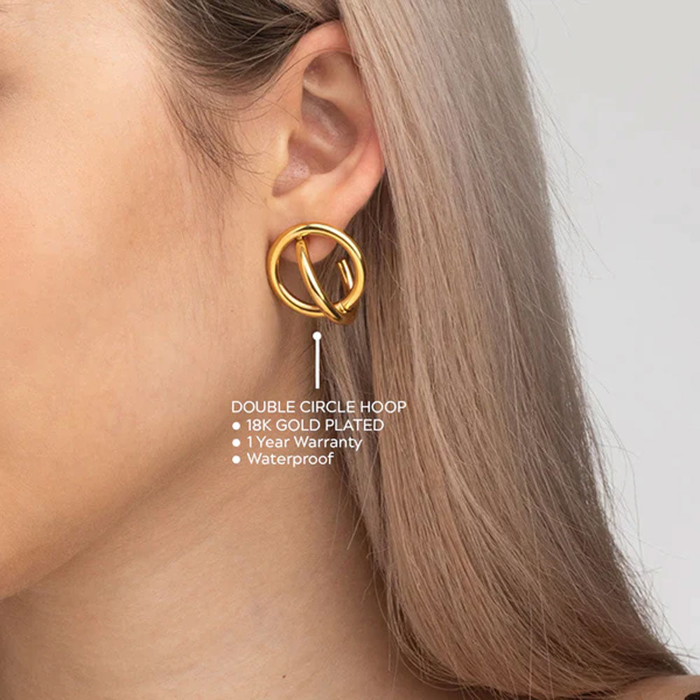 Horn Hoop 18K Gold Plated Earrings – HARRIETTE GERMAIN