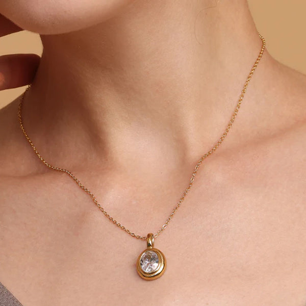 White Emerald Oval Pendant - Image 1