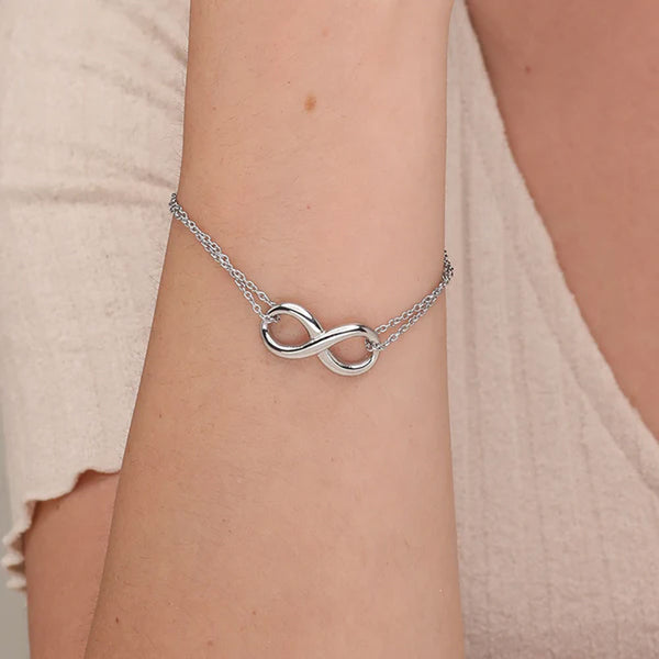 Infinity Friendship Bracelet- 18k White Gold Plated - Image 1