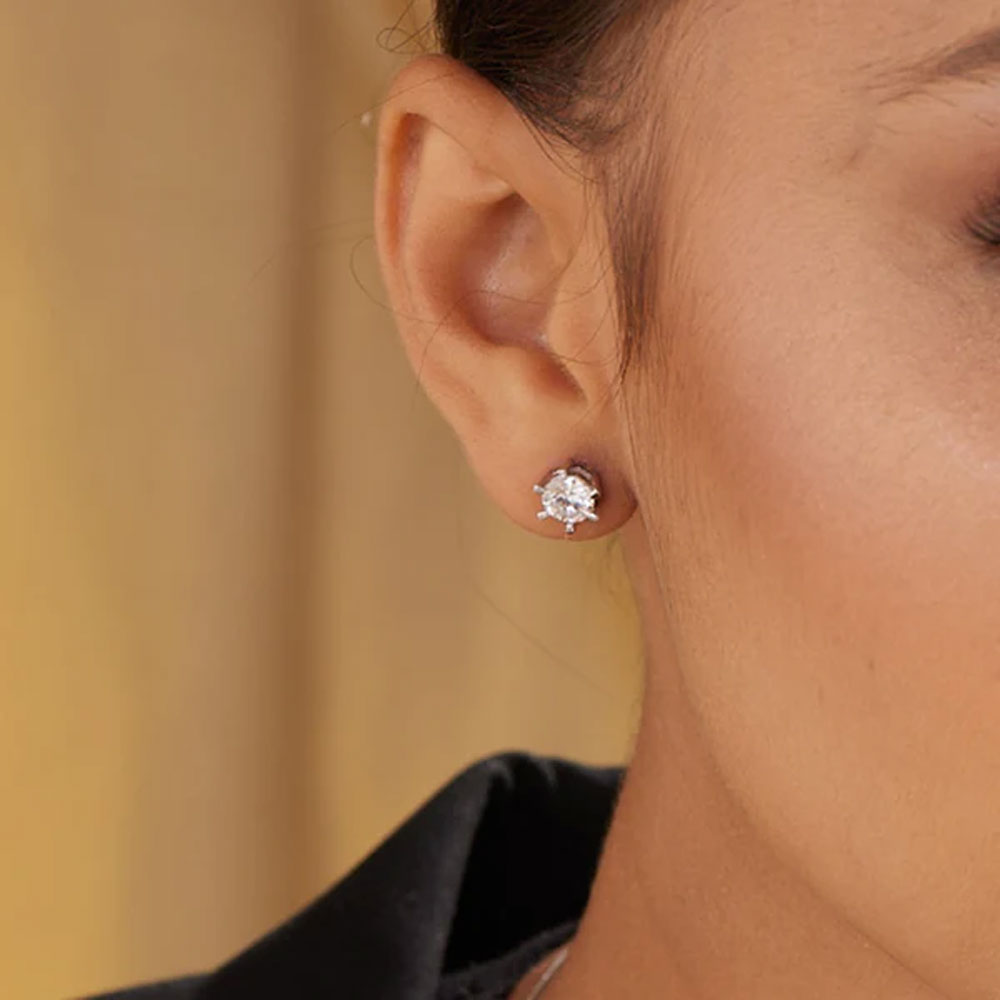 Diamante hot sale stud earrings