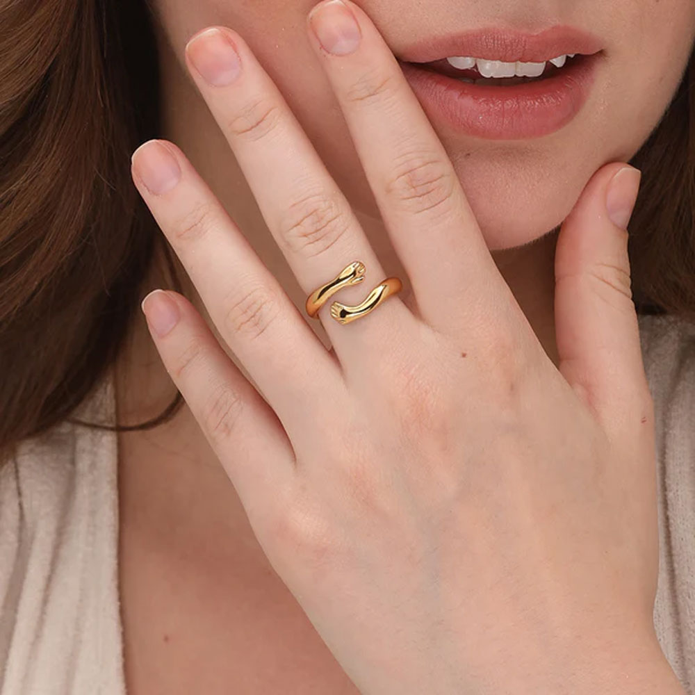 Gold Ring Women Adjustable | Wooden Statement Rings | Statement Rings Women  - 2 Rings - Aliexpress