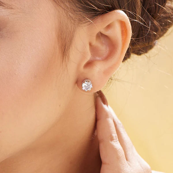 Crown Star Stud Earrings- 925 Silver - Image 1